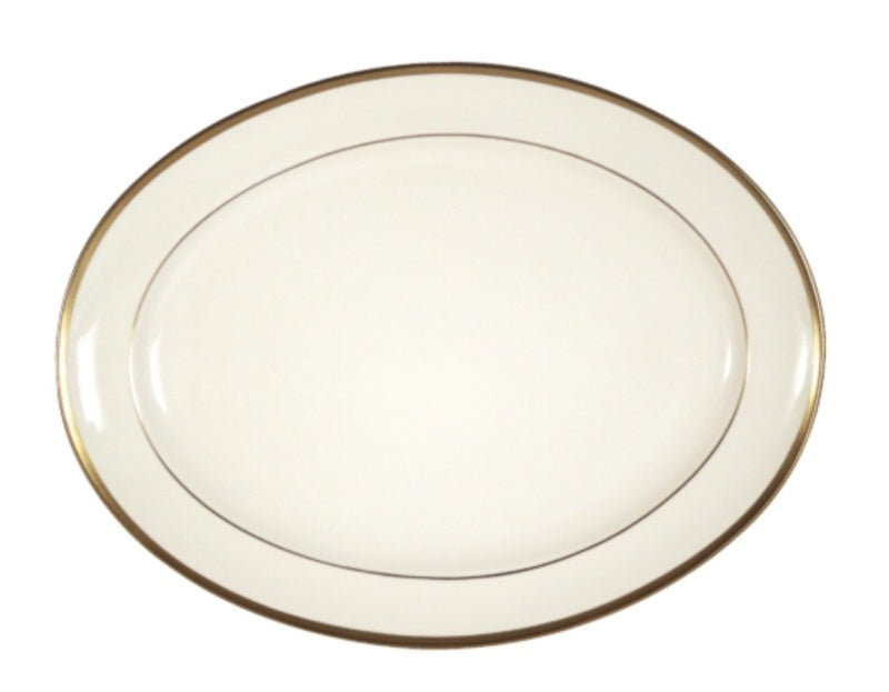 Signature Ivory with Gold Oval Platter-Monogrammed