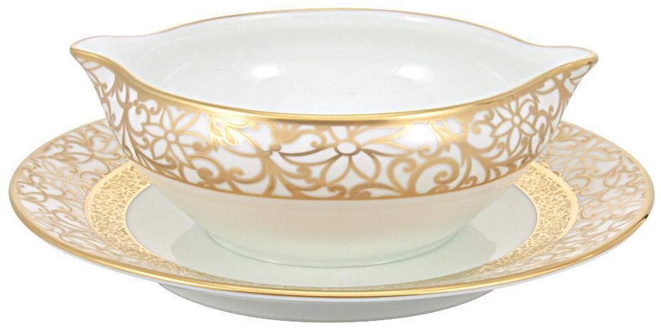 Incrustation Gravy Boat with Saucer