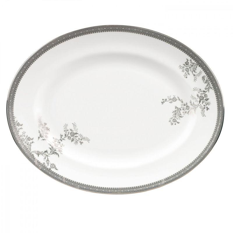 Vera Lace Platinum Oval Platter