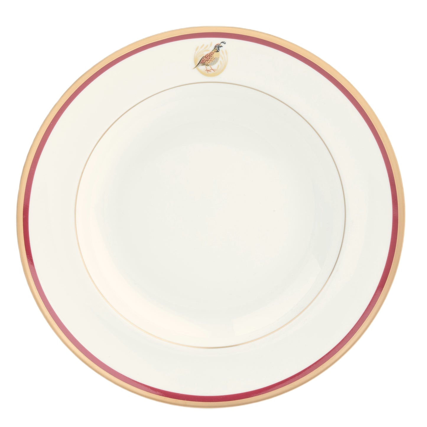Motif On Rim Charger Plate Gold and Red Band