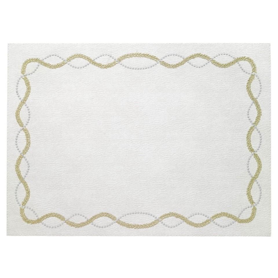 Gold & Silver Rectangle Mat - Set of 4