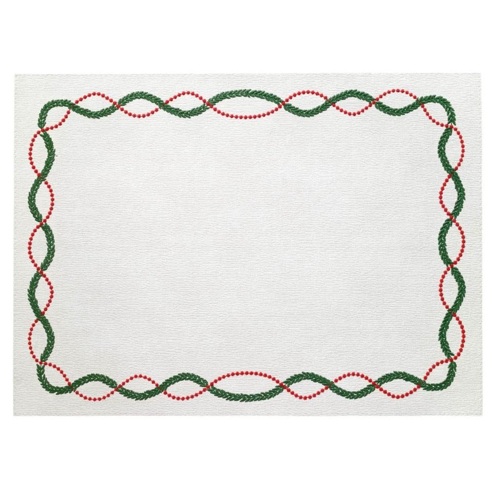 Red & Green Rectangle Mat - Set of 4