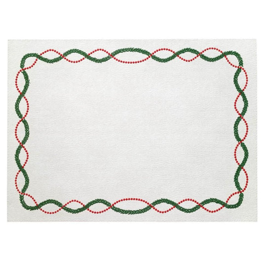 Red & Green Rectangle Mat - Set of 4