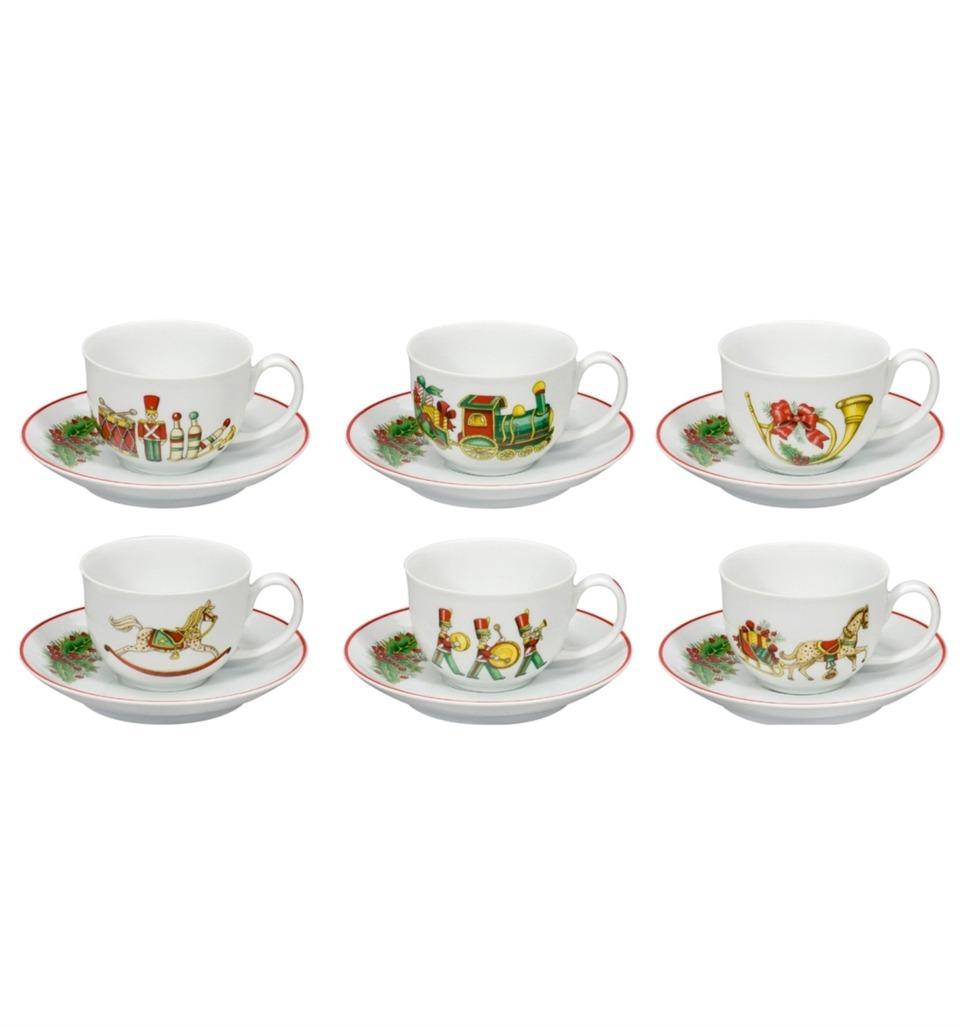 Set 6 Coffee Cups & Saucers