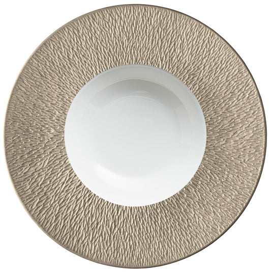 Mineral Irise Warm Grey - Deep Plate with Engraved Rim 10.6 in