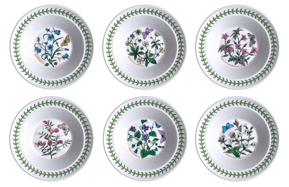 SET OF 6 ASSORTED OATMEAL/SOUP BOWL 6.5" 8 OZ