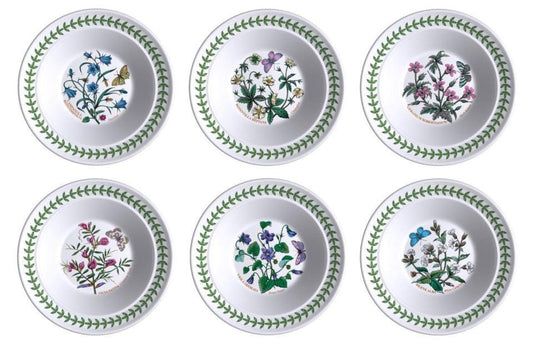 SET OF 6 ASSORTED OATMEAL/SOUP BOWL 6.5" 8 OZ