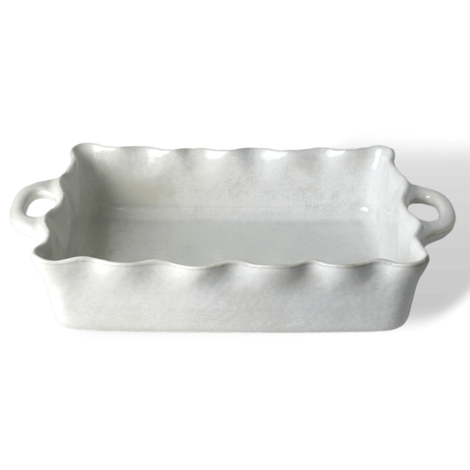 White Large Ruffled Baker