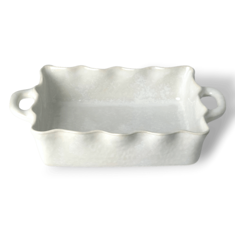 White Ruffled Baker