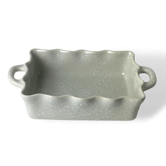 Gray Ruffled Baker