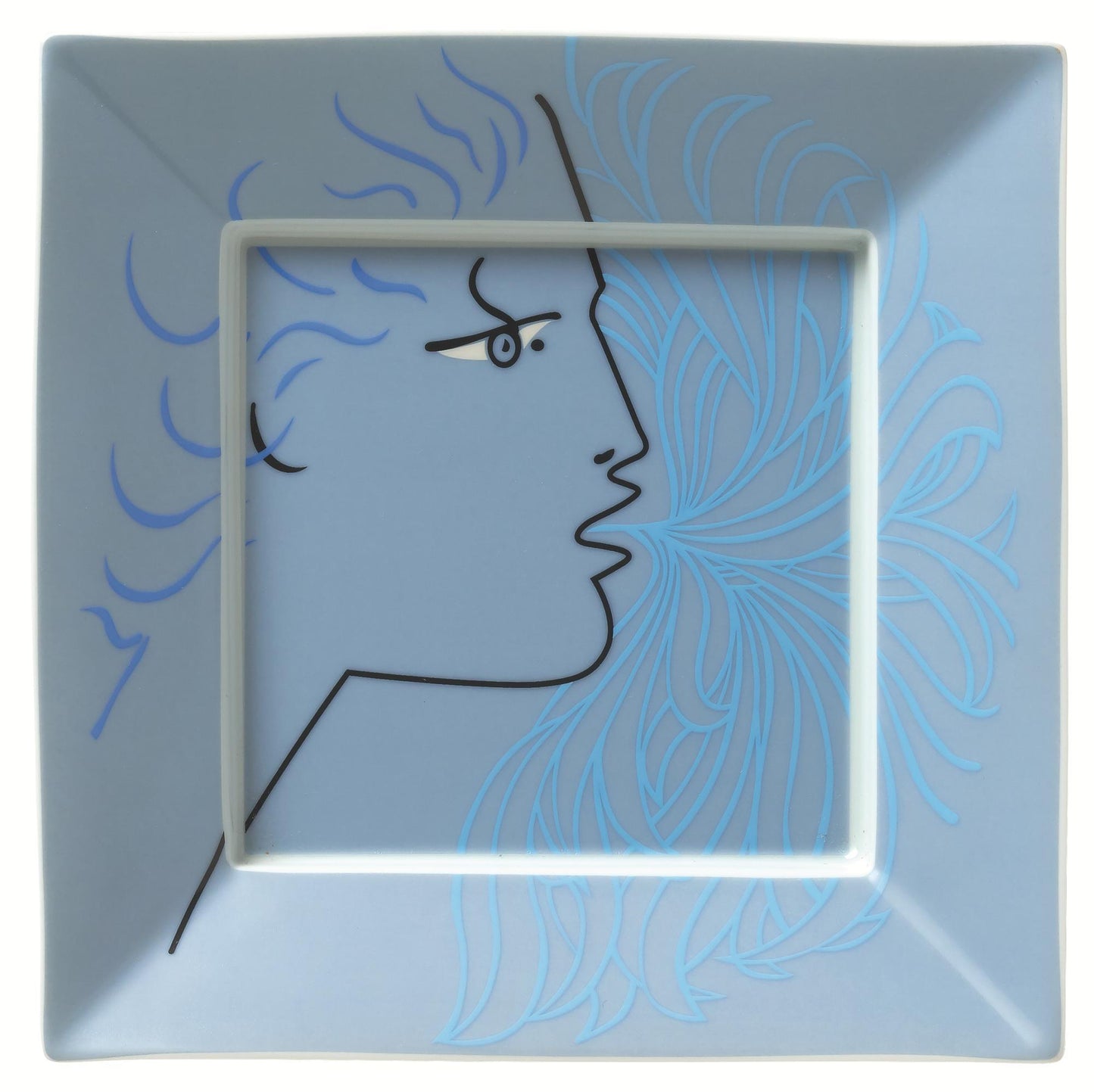 Jean Cocteau Protee - Square Trinket Tray Blue 6.69 x 6.69 in (Old Item Code: 0661-33-600817)