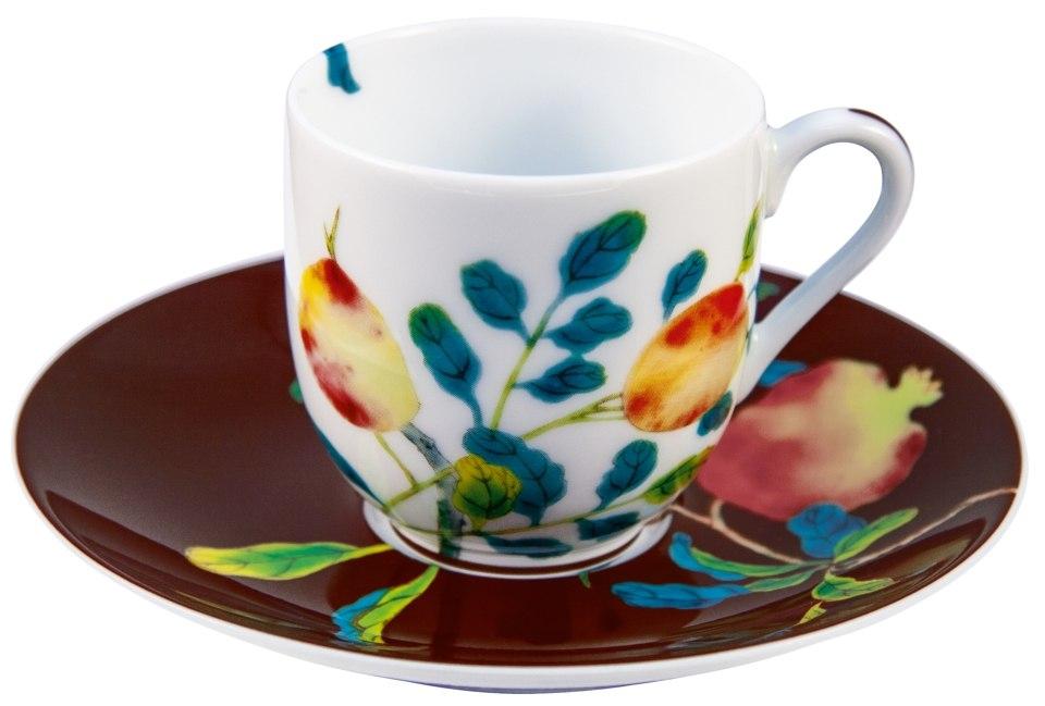 Coffee Cup & Saucer 2.4 in 4 oz Brown / Round GBX