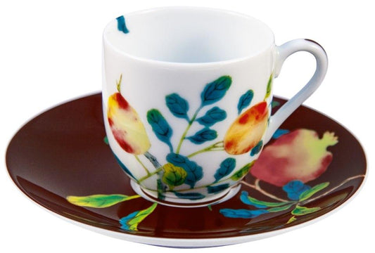 Coffee Cup & Saucer 2.4 in 4 oz Brown / Round GBX