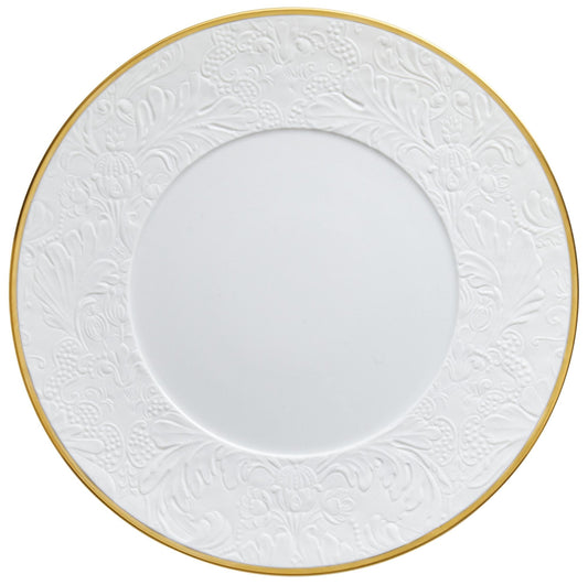 Gold - American Dinner Plate w/ Engraved Rim 10.6 in