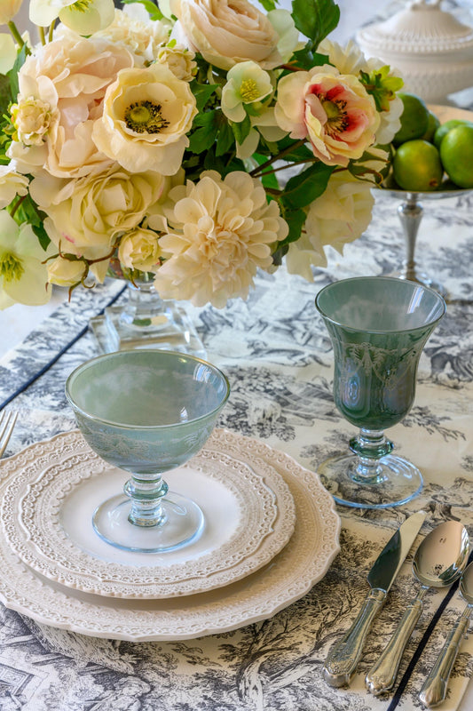 Rialto Borghese Etched Green, Water/Wine Glass