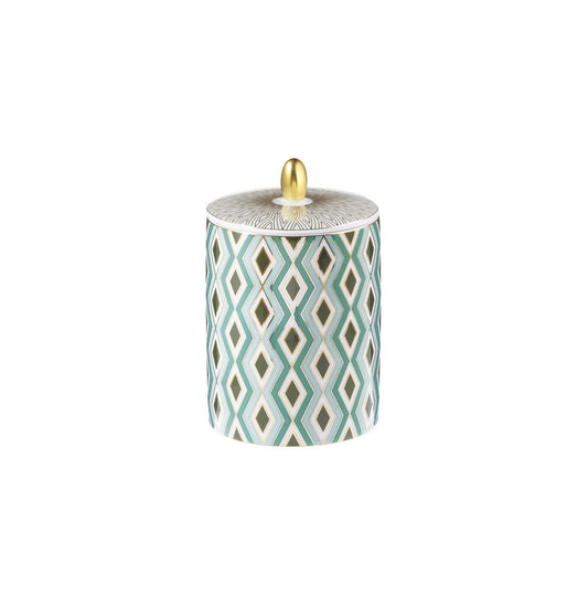 Raynaud Mosaic - Candle box (Lid & knob in porcelain) Babylone Green 3.94 in a gift box