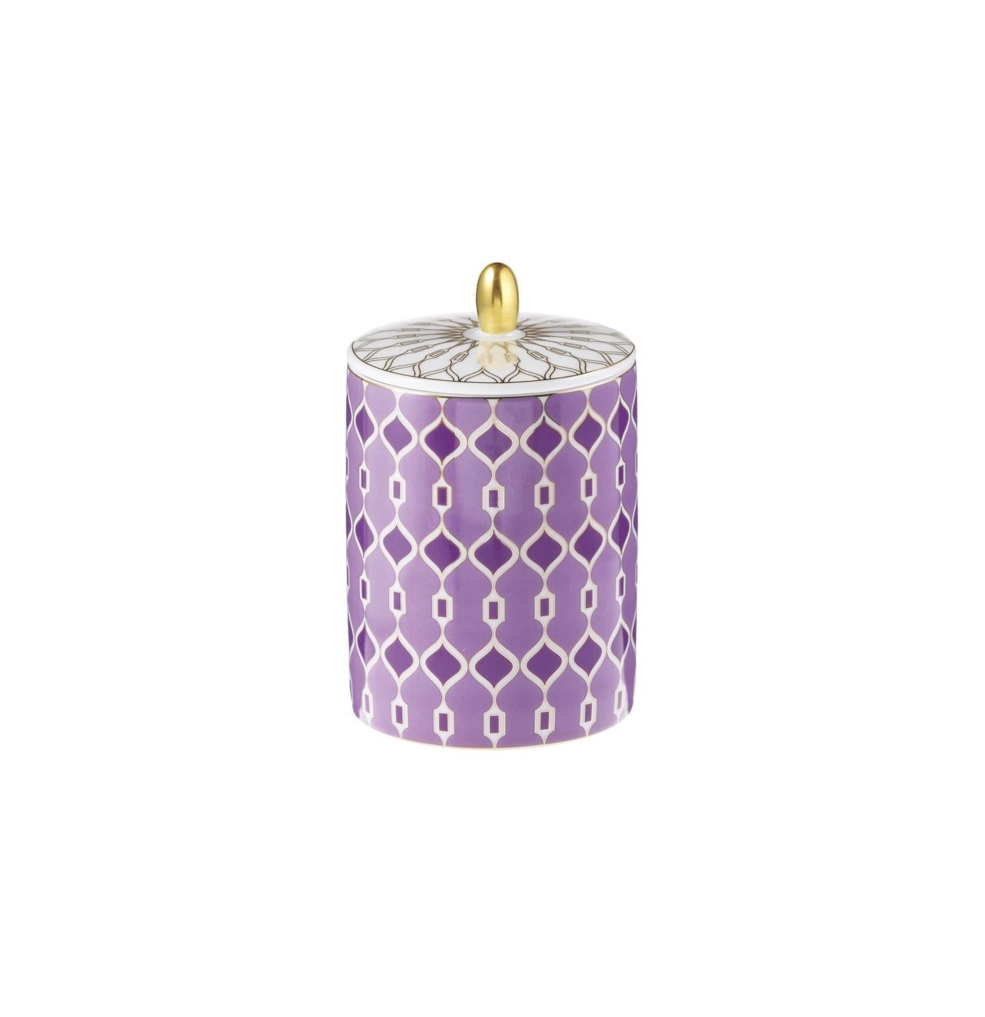 Raynaud Mosaic - Candle box (Lid & knob in porcelain) Palmyre pink 3.94 in in a gift box