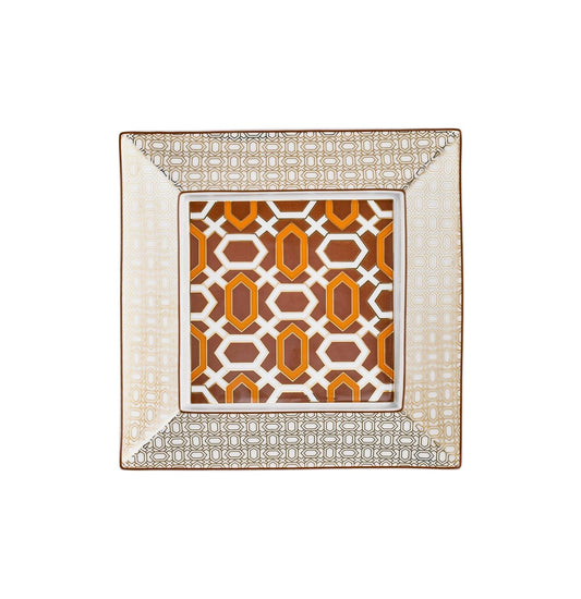 Raynaud Mosaic - Square Trinket Tray Alhambra Orange 6.69 x 6.69 in in a gift box
