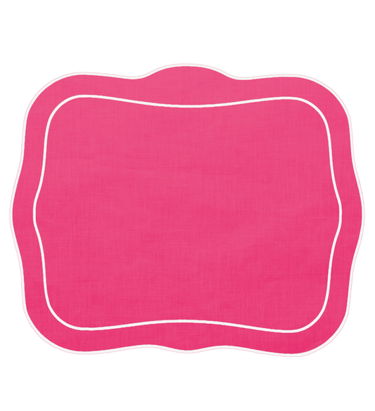Patrician Linen Mat Fuchsia - Set of 2
