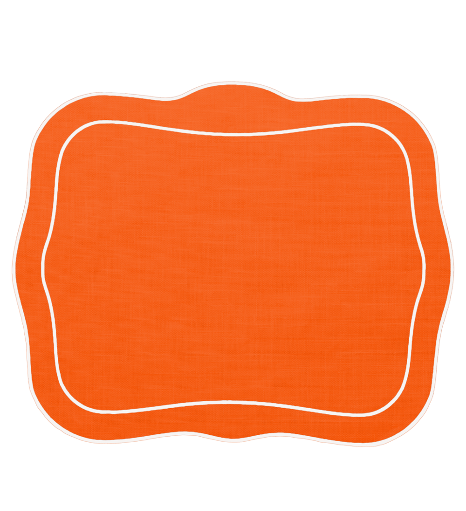 Patricia Linen Linen Mat Orange - Set of 2