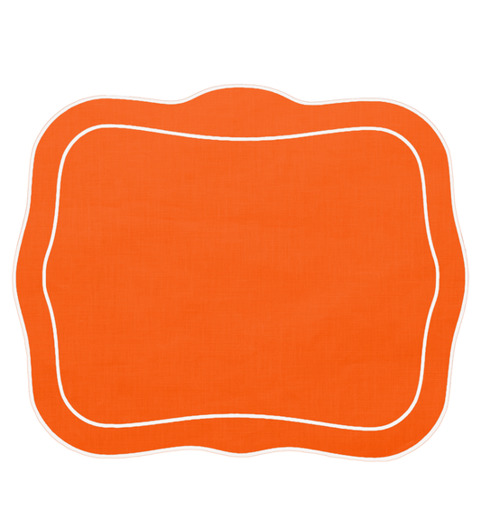 Patricia Linen Linen Mat Orange - Set of 2
