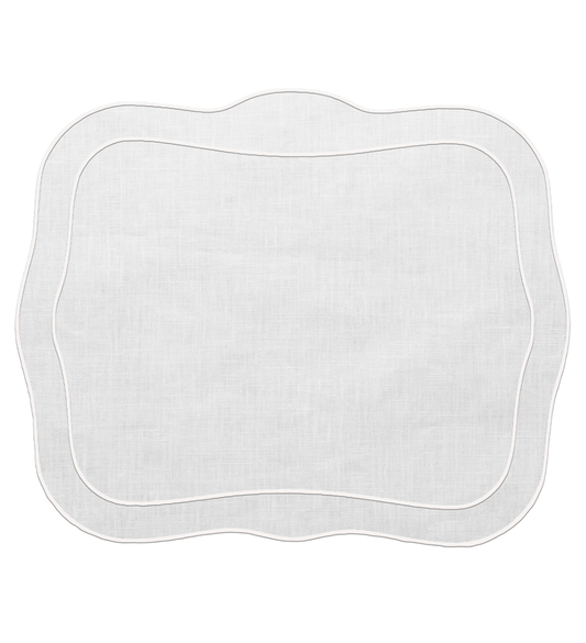 Patrician Linen Mat White - Set of 2