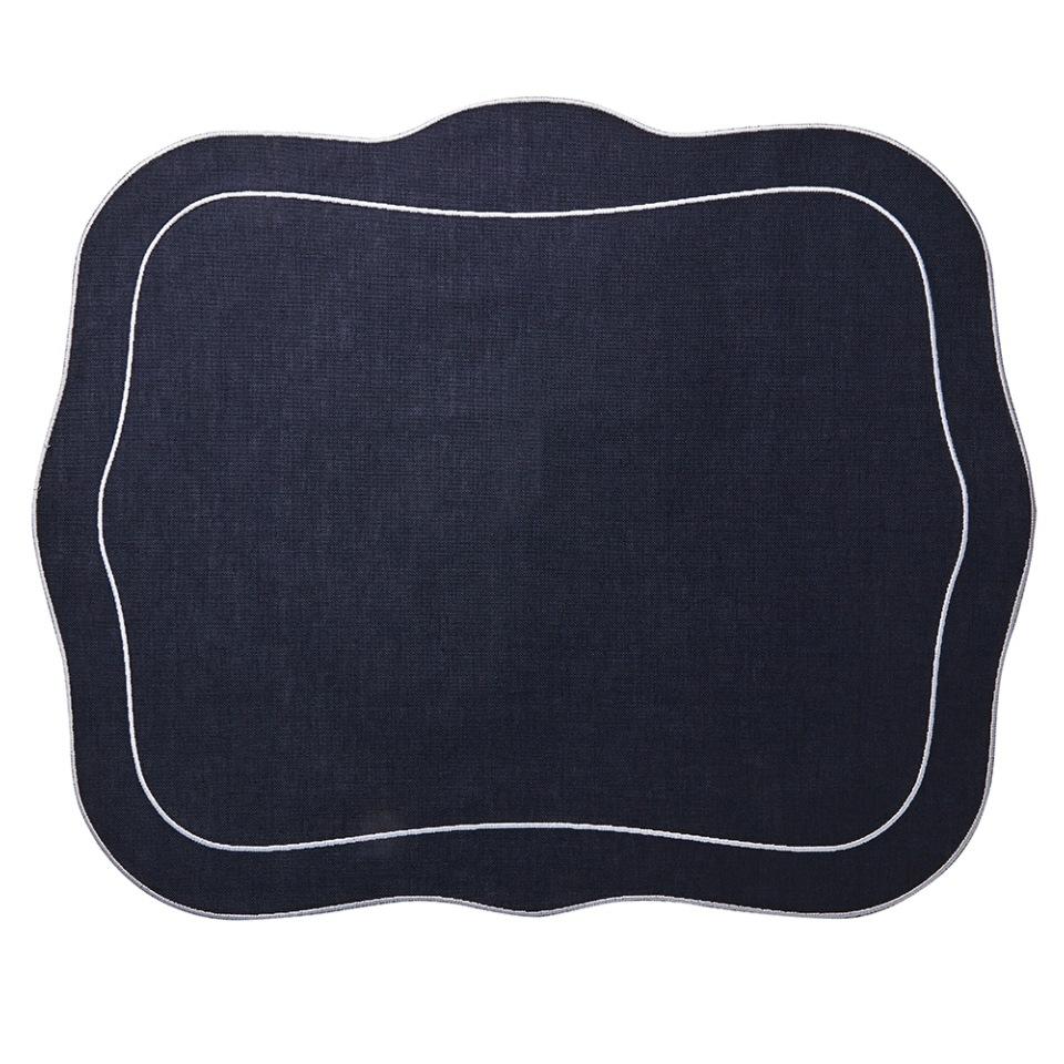 Patrician Linen Mat Navy - Set of 2
