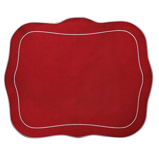 Patrician Linen Mat Red Red - Set of 2