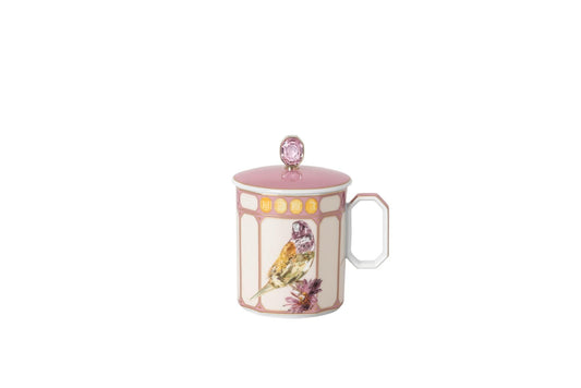 Mug w/Lid 13 oz Finch Pink