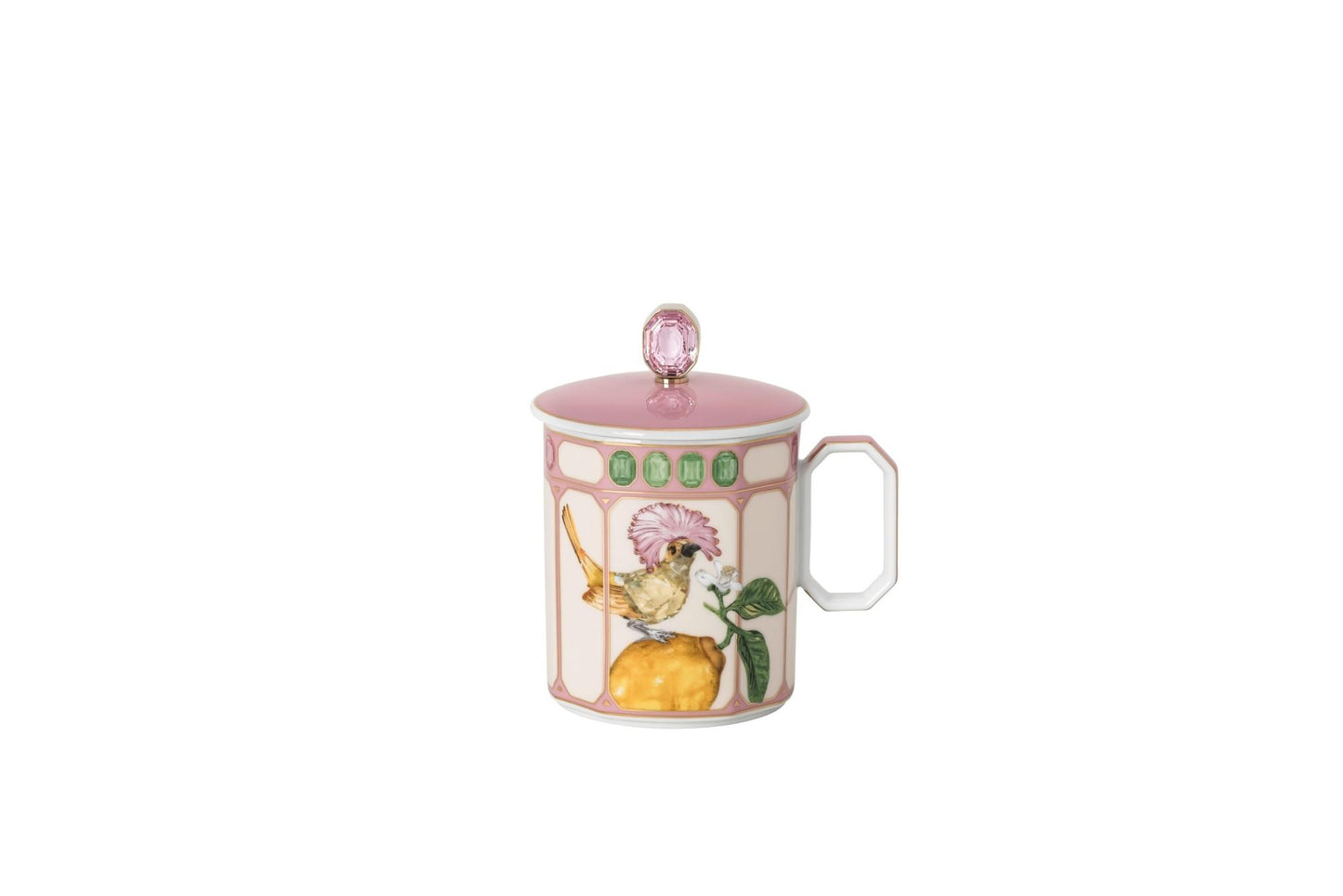 Mug w/Lid 13 oz Flycatcher Pink