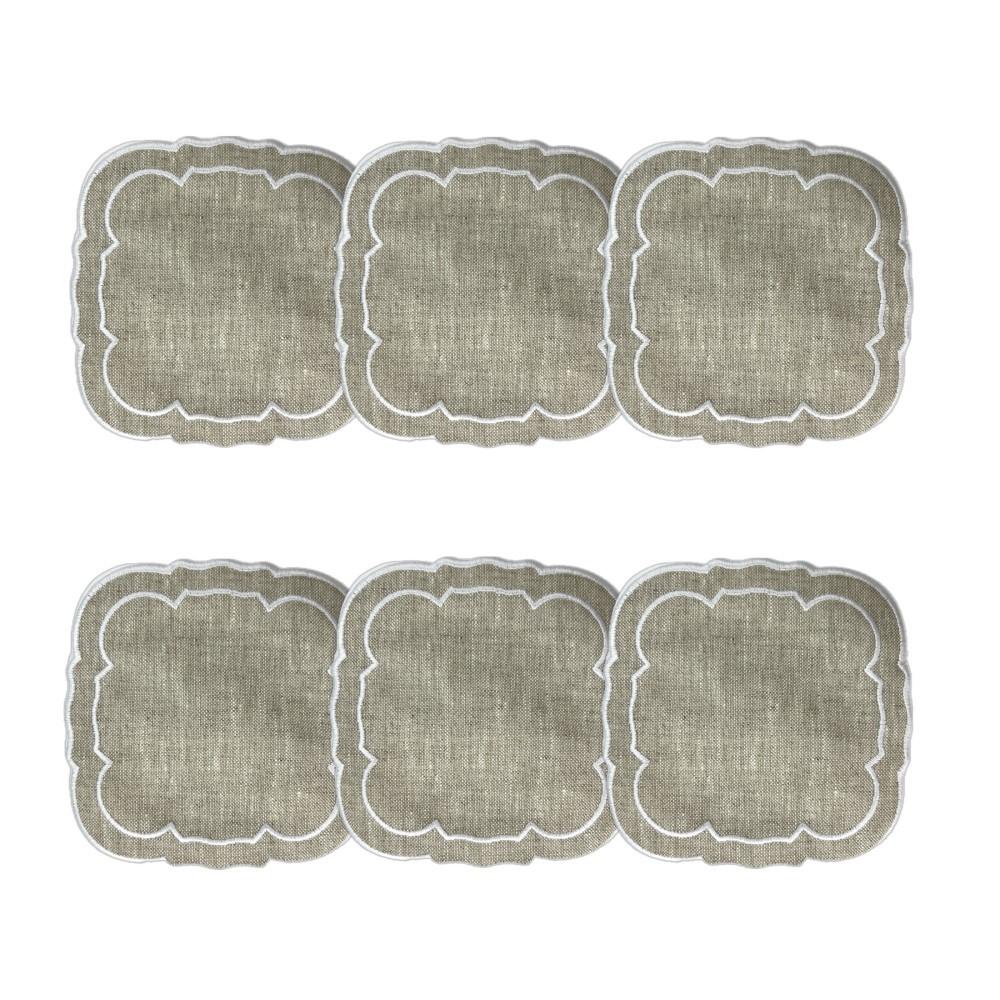 Dark Natural / White - Boxed Set of 6