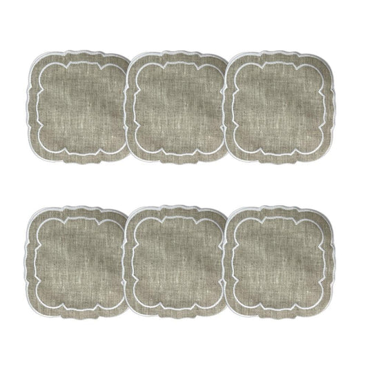Dark Natural / White - Boxed Set of 6