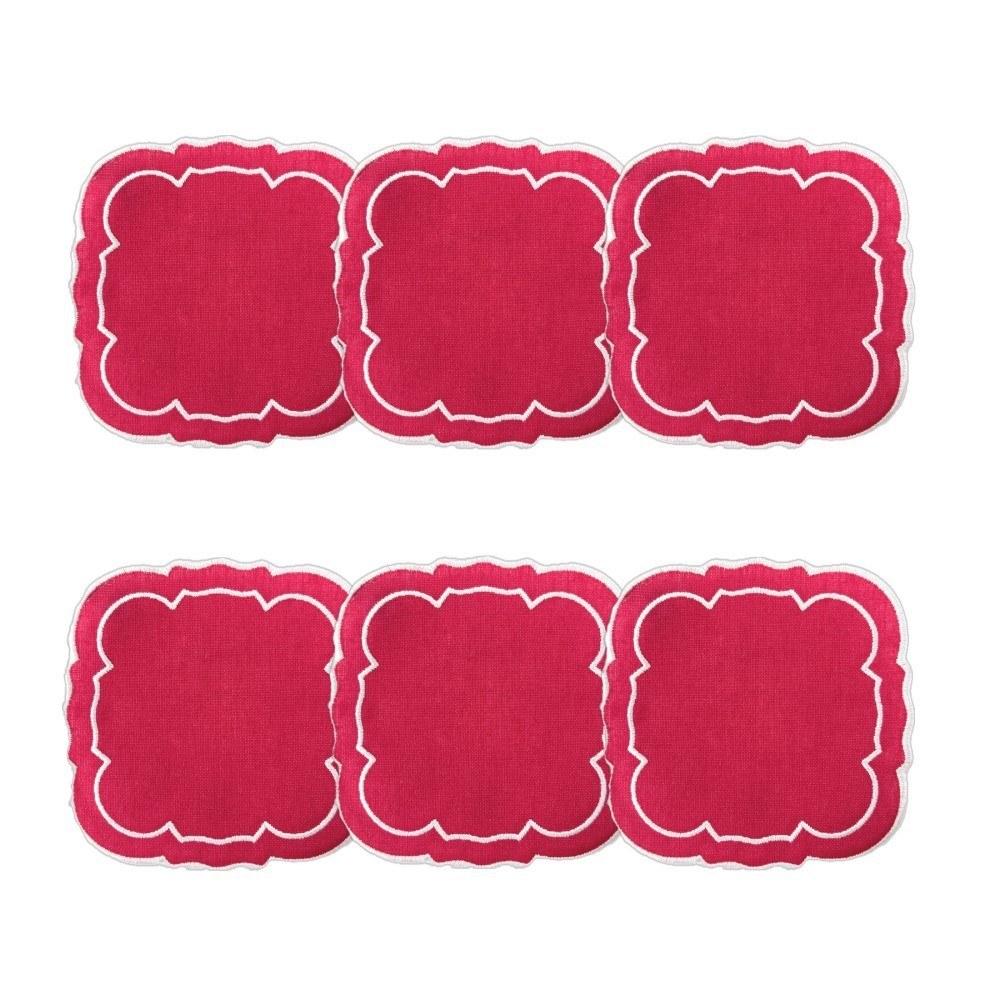 Fucshia / White - Boxed Set of 6