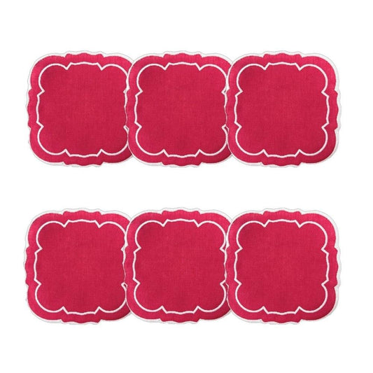 Fucshia / White - Boxed Set of 6