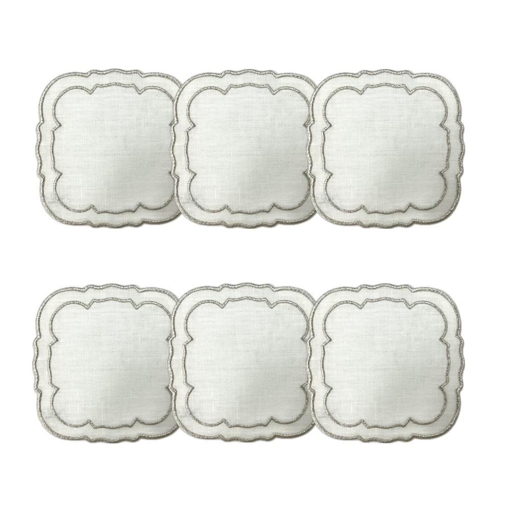White w/Platinum - Boxed Set of 6