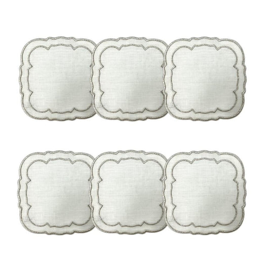 White w/Platinum - Boxed Set of 6