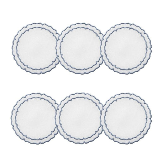 White with Blue - Boxed Set of 6