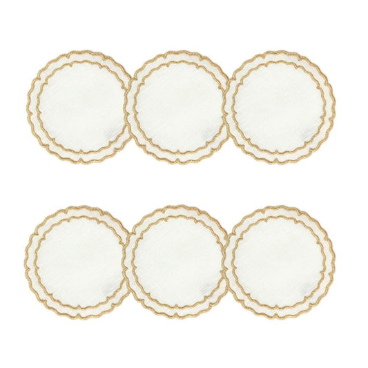 White with Gold - Boxed Set of 6