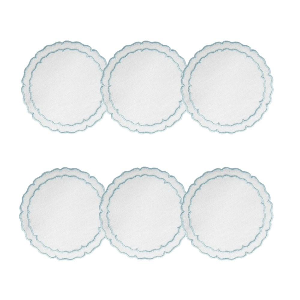 White with Ice Blue - Boxed Set of 6