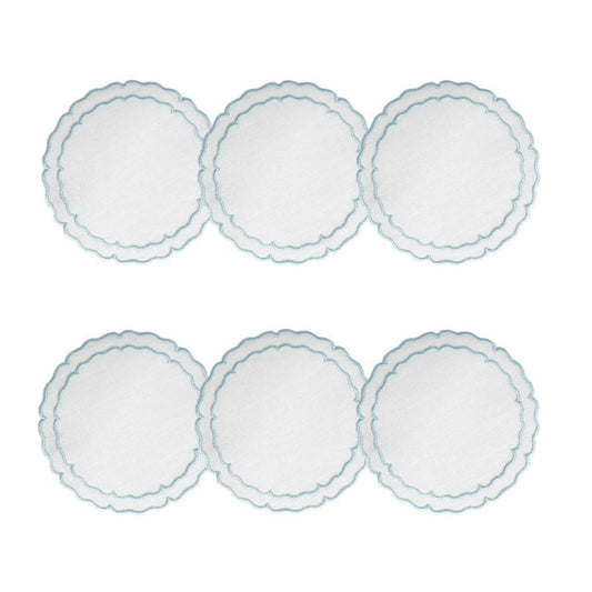 White with Ice Blue - Boxed Set of 6