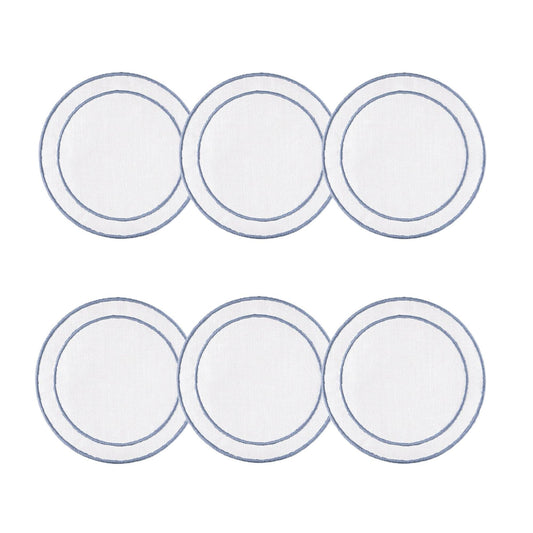White with Blue - Set of 6