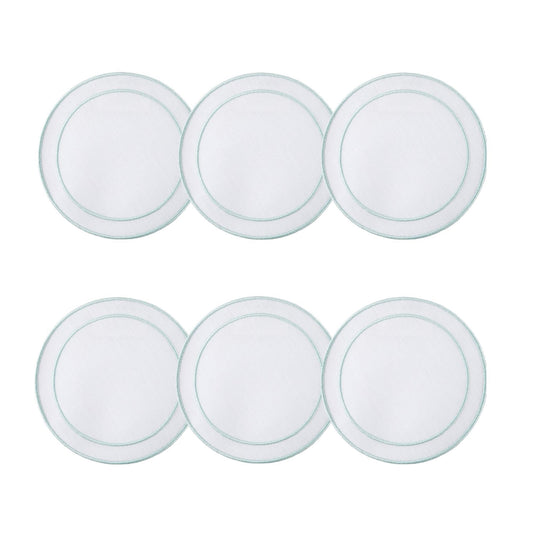 White with Ice Blue - Set of 6