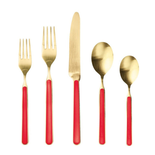 Cutlery Set 20 Pcs Ice Oro Red