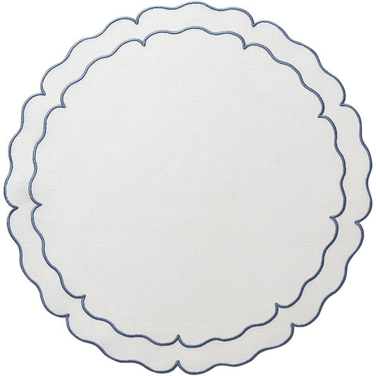 White w/ Blue - Set of 2
