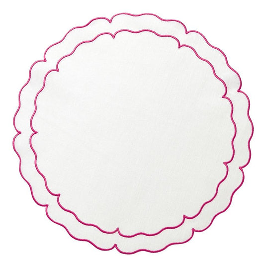 White w/ Fuchsia - Set of 2