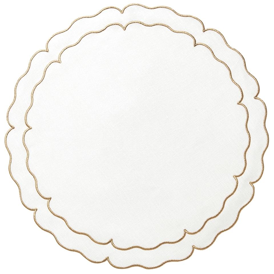 White w/ Gold - Set of 2