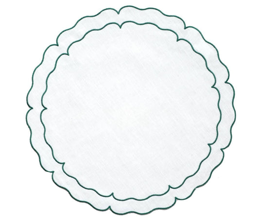 White with Green - Set of 2