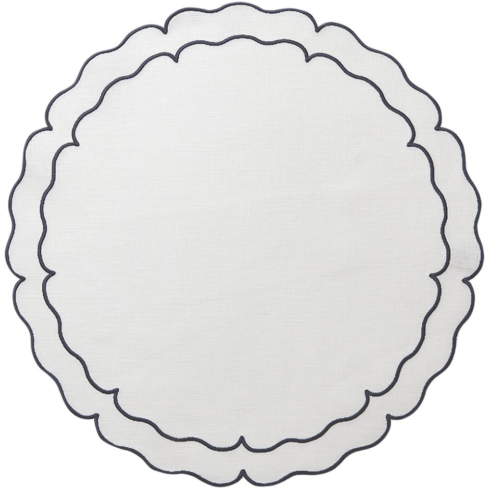 White w/ Navy - Set of 2