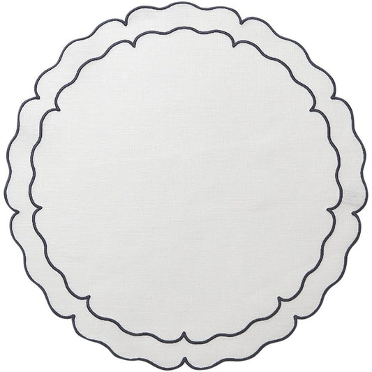 White w/ Navy - Set of 2