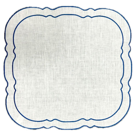 White with Navy - Set of 2